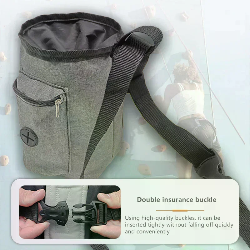 Ice Climbing, Rock Climbing Magnesium Powder Bag, Bars Accessory, Gymnastics Essential, Non-Slip Pouch, Secure Storage Wai