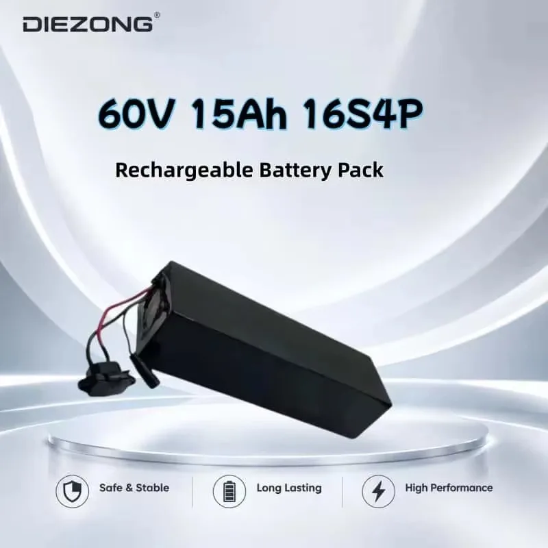 60V 15Ah 16S4P Rechargeable Battery Pack with BMS Protection Board for Outdoor Portable Power Station Power Bank