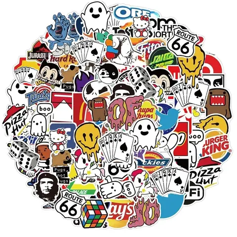 लैपटॉप, स्केटबोर्ड, सामान, बाइक, मोटरसाइकिल, फ़ोन, कार, स्टिकर, डीकैल, खिलौनों के लिए 50/100/200 पीस कूल फ़ैशन ब्रांड लोगो स्टिकर DIY 8 best sales एप्पल लोगो स्टिकर - №4