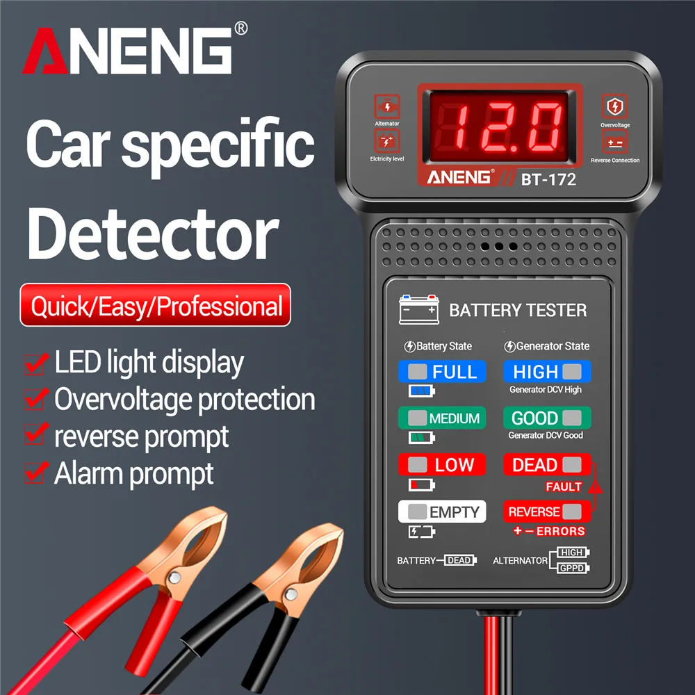 12V Automobile Battery Tester Car Battery Test Voltage Mini Internal Resistance Detector High-precision Battery Test LED Display