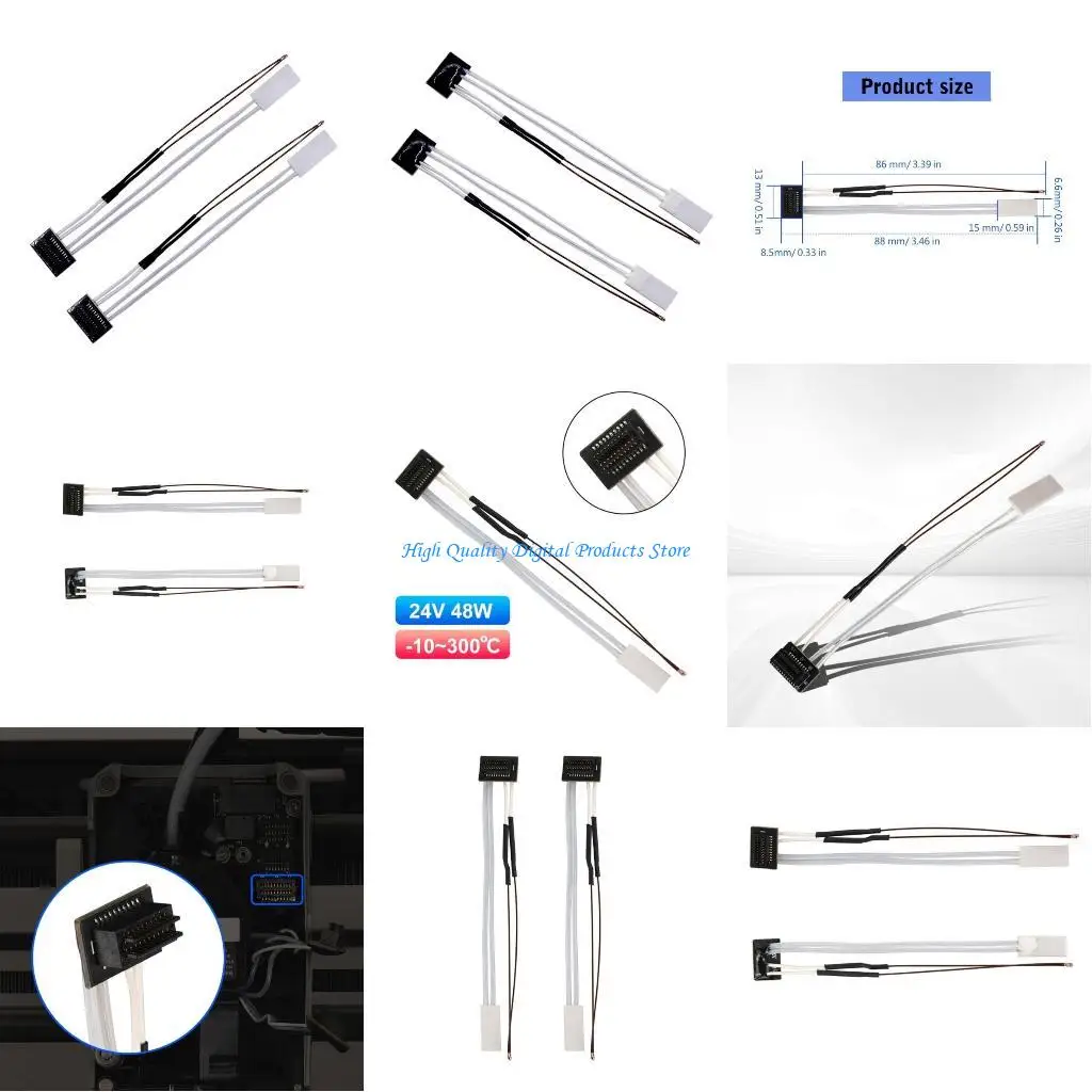 

U2JE 2 шт. аксессуары для 3D-принтеров 24 В 48 Вт термоклеевой провод Hotend быстрая замена