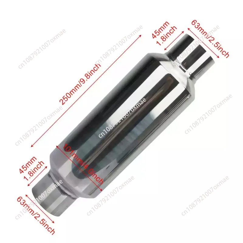 Universal Car Exhaust Muffler Resonator  Stainless Steel Muffler Tip Exhaust Tail Tube  51MM 57MM 63MM 76MM