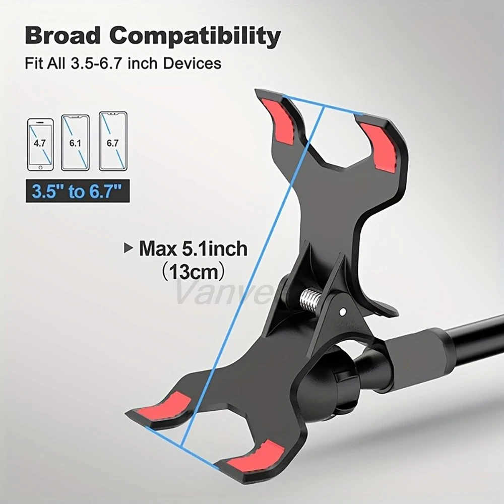 360° Mobile Phone Holder Stand Clip Flexible Lazy Bed Desktop Bracket Smartphones Desk Bed Mount Stand Base Support Portable