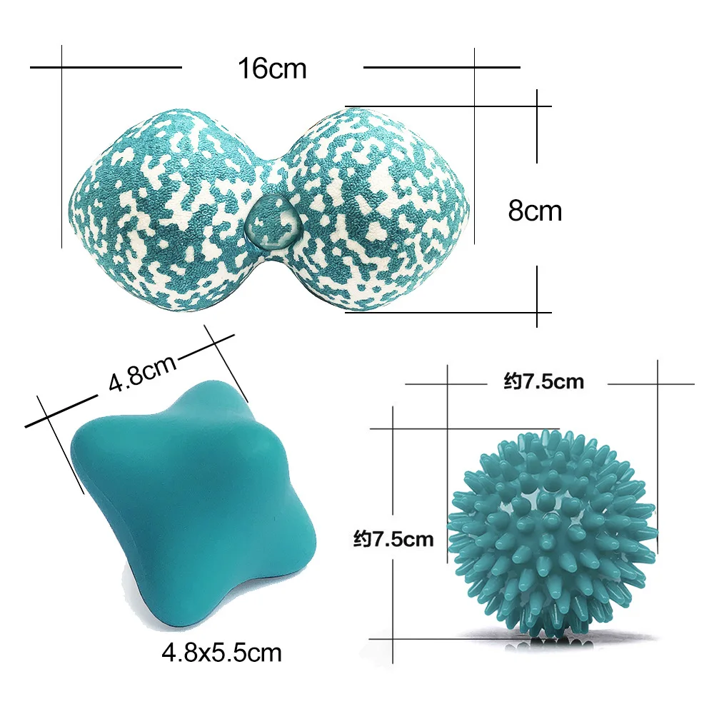 Hot Selling Yoga Hand Body Foot Therapy Ball Peanut Spiky Massage Ball Set for Fitness