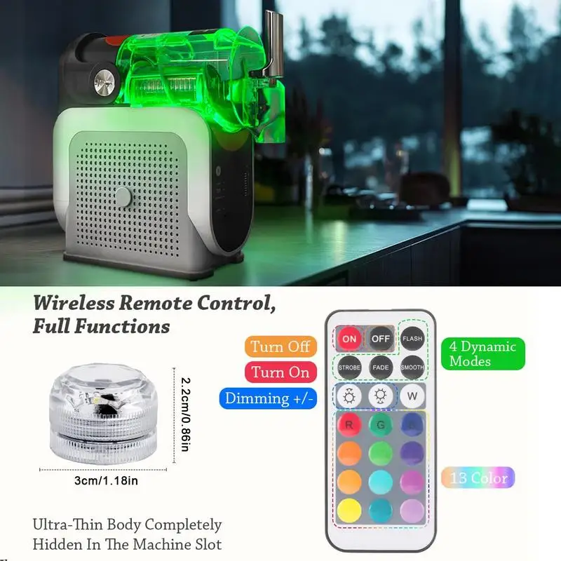 Slushy Machine Lights 10X Ice Cream Maker Lights 13 Colors Waterproof Lamp With Remote Control For Home Cafe Kitchen Adult