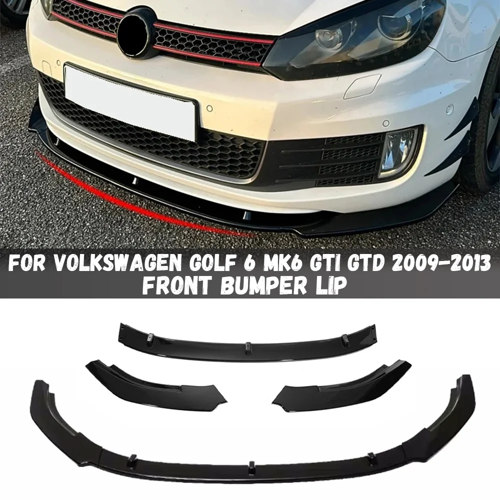 ل Volkswagen VW Golf 6 MK6 GTI GTD 2009-2013 الجبهة حافة مصد السيارة المفسد الفاصل الناشر غطاء منحرف طقم الجسم ضبط