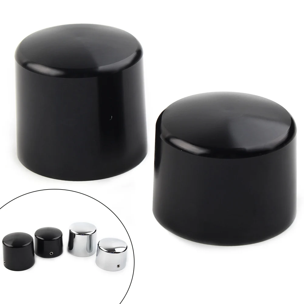 Gloss Black/Chrome Motorbike Alloy Axle Cap Nut Cover For Harley Softail Fat Boy FXSTD 2000 2001 2002 2003 2004 2005 2006 2007