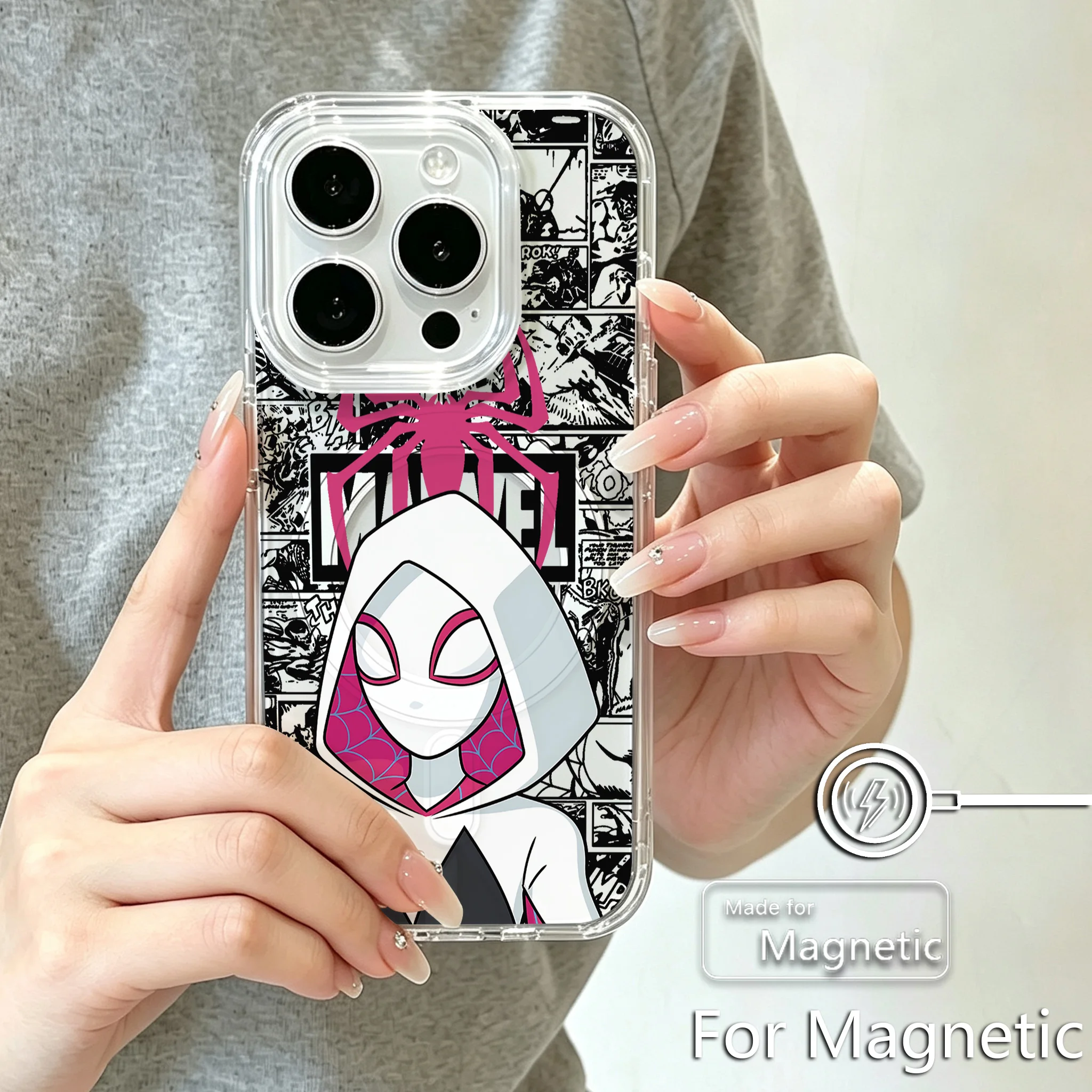 Cool Spiders Mans Magnetic Phone Case for Samsung Galaxy S25 S24 S23 S22 S21 S20 FE Edge Plus Ultra 5G Soft Clear TPU Cover