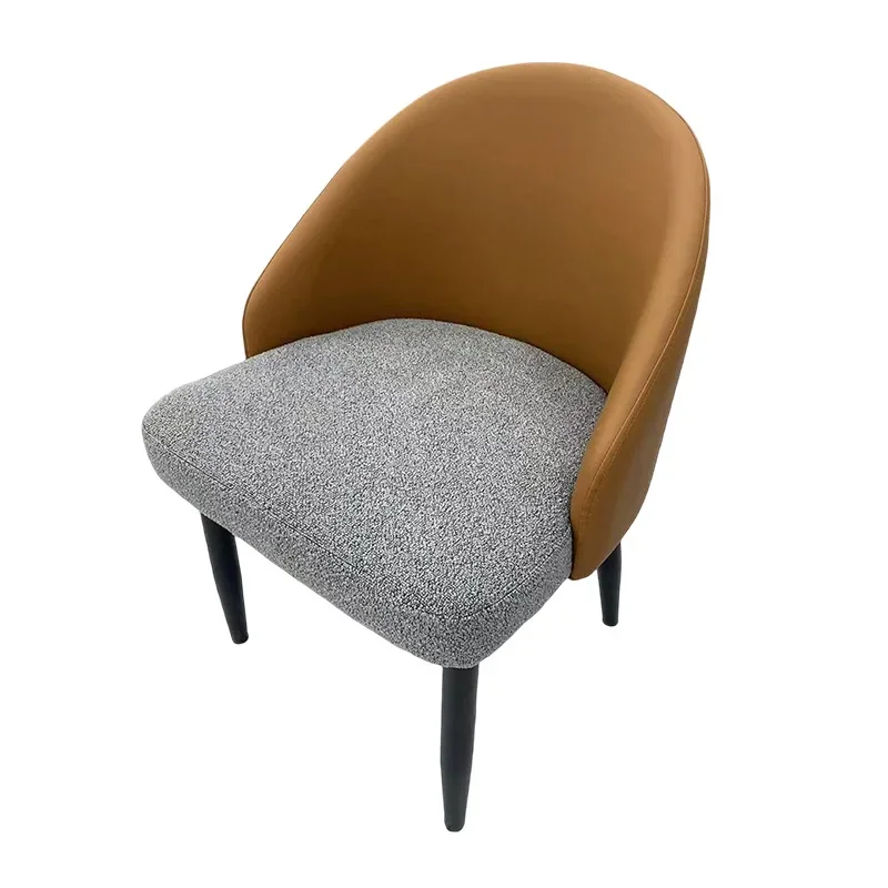 Creative backrest armrest chair Modern simple home fashion lounge chair Restaurant fabric color-block chair