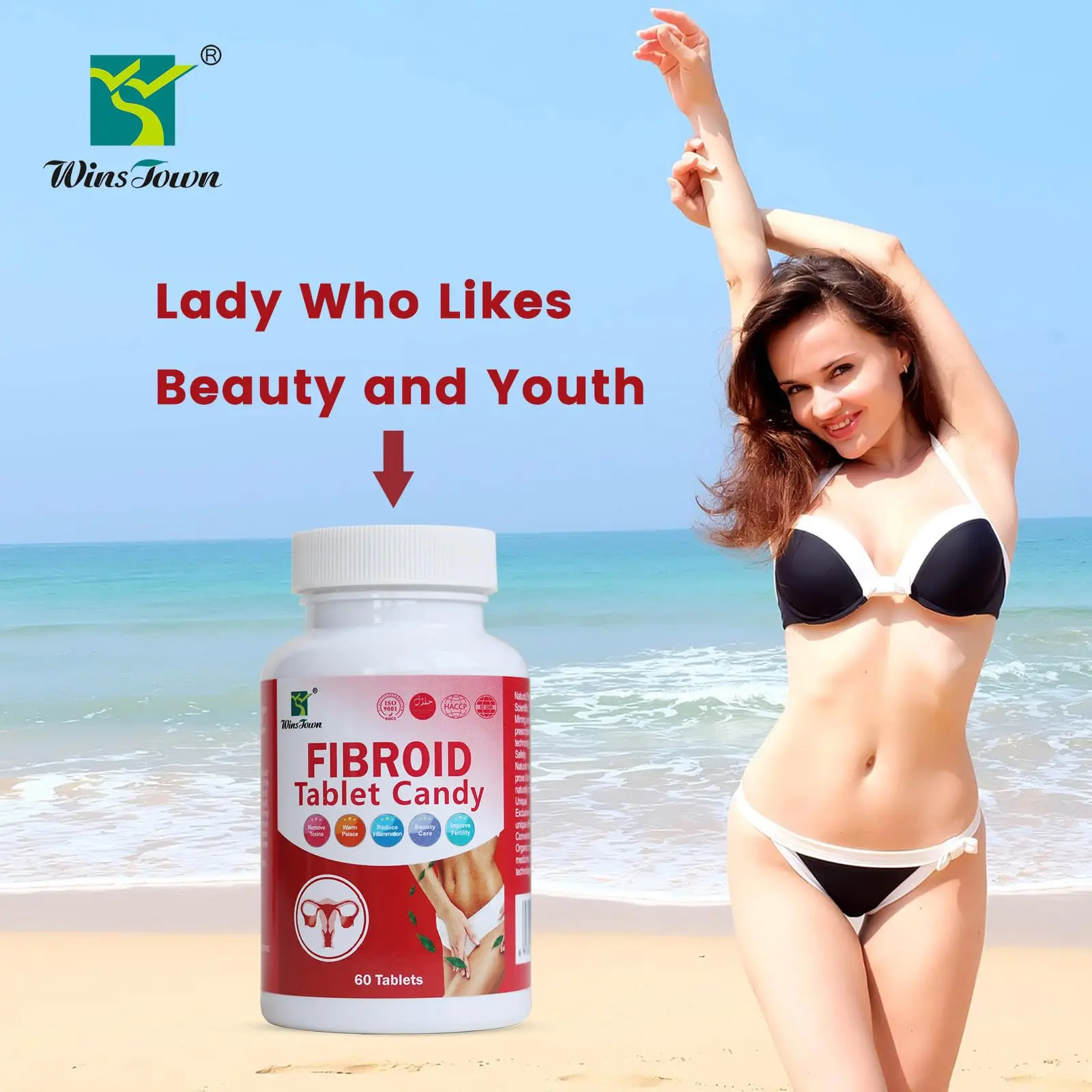 1000mg Fibroid Tablet Candy Naturally Helps in Shrinking Fibroids and Ovarian Cysts Nutritional Sugar Tablet for Women 60 pills