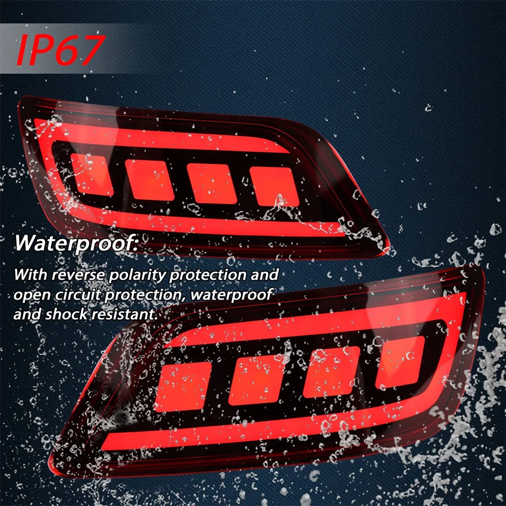 LED Rear Reflector Bumper Fog Light Kit For Subaru Forester 2019-2023 Accessories Tail Brake Turn Signal Light 3 In 1 Auto Parts