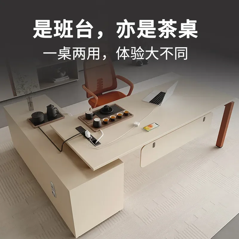 Modern Simple Office Desk and Chair Set Large Manager Boss President Executive Table Supervisor Workstation Furniture