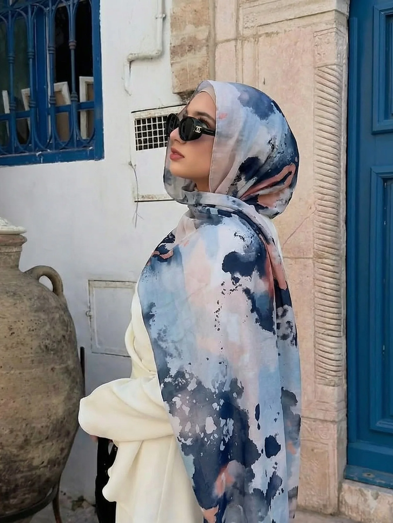 Women's Watercolor Hijab Scarf Bandana Headband Vintage Luxury Beach 180cm Long Handkerchief Bohemia Muslim Accessories 2026