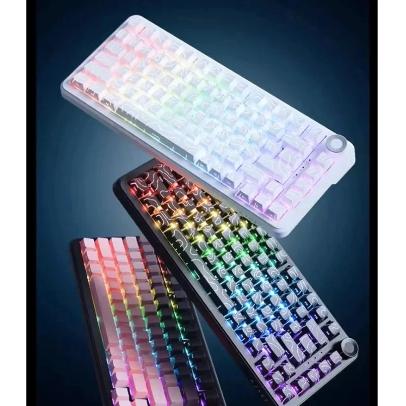 

Ajazz Ak820max Беспроводная механическая клавиатура с ультрамагнитной осью Bing Wang с боковой гравировкой, игра для киберспорта, трехрежимный Bluetooth