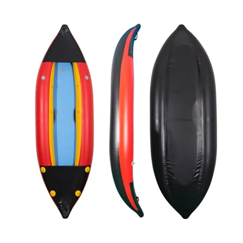 Inflatable Kayak Canoe with Kayak Paddles Fishing Best Selling Ocean Waterproof Red Single Persons