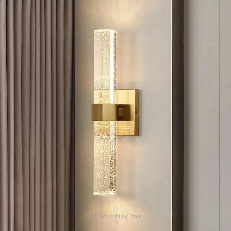 

Luxury Crystal LED Wall Lamp Minimalist for Living Room Accent Wall Bedroom Ambient Lighting Lamps for Living Room Decor Light
