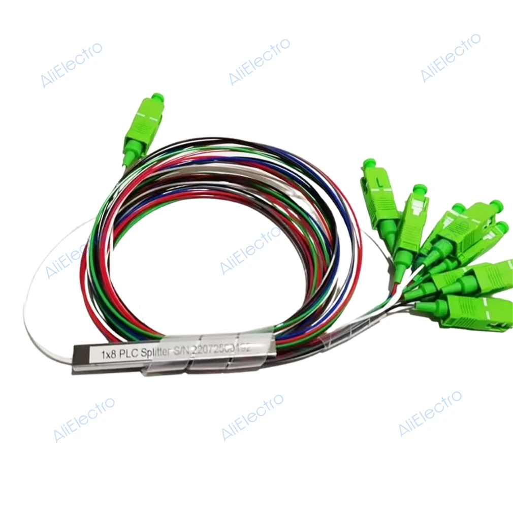 10pcs/lot SC/APC 1X2 1X4 1X8 1X16 PLC Splitter 0.9mm Steel Tube 1m Fiber Optic Splitter White/Color Optical Fiber Connector