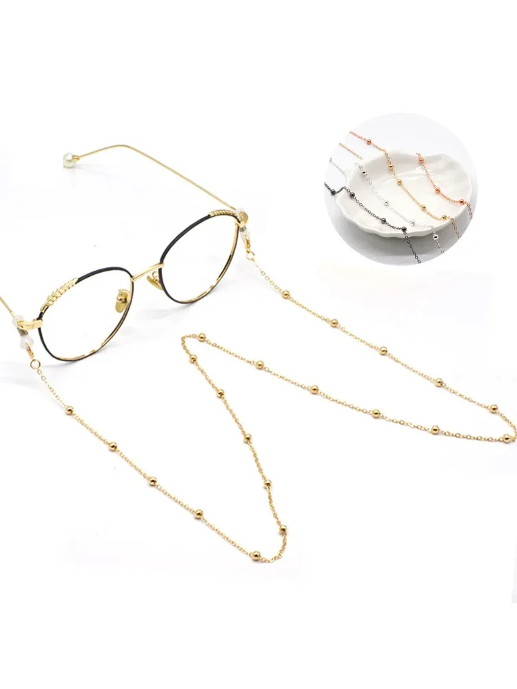 Modische Metall-Brillenketten für Damen und Herren, Sonnenbrillen- und Lesebrillen-Ketten, Perlen-Brillenband, Brillenkordel, Damen-Brillenband
