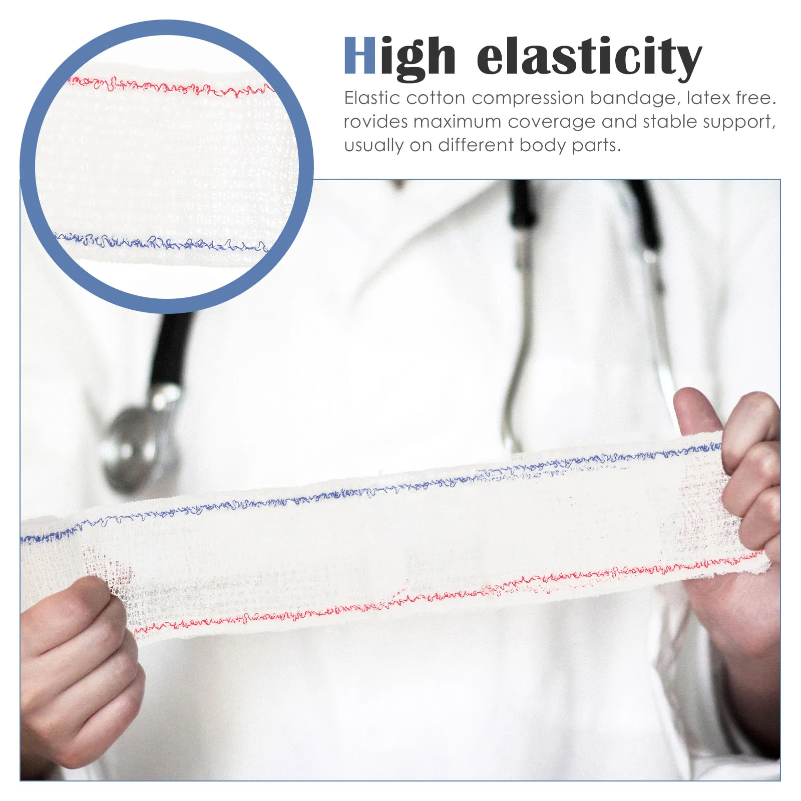5Pcs Elastic Sports Bandage Porous Spandex Self- Wrap for First Aid Wound Dressing Joint Support and Sports Protection
