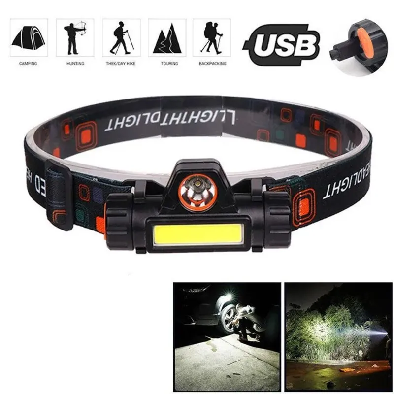 ABGG-Rechargeable LED Headlamp-Perfect For Outdoor Activities, Light Weight, Headband Lighting