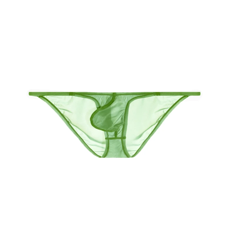 2PCS Men's Underwear Ultra-Thin Ice Silk Transparent Creathable Triangle Underpants Briefs