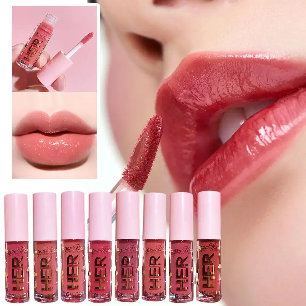 Water Lip Glaze Lipstick Mirror Lip Glaze Lip Gloss Multi-colored Jelly Lipstick Mirror Waterproof Non-stick Cup Solid Lip Gloss