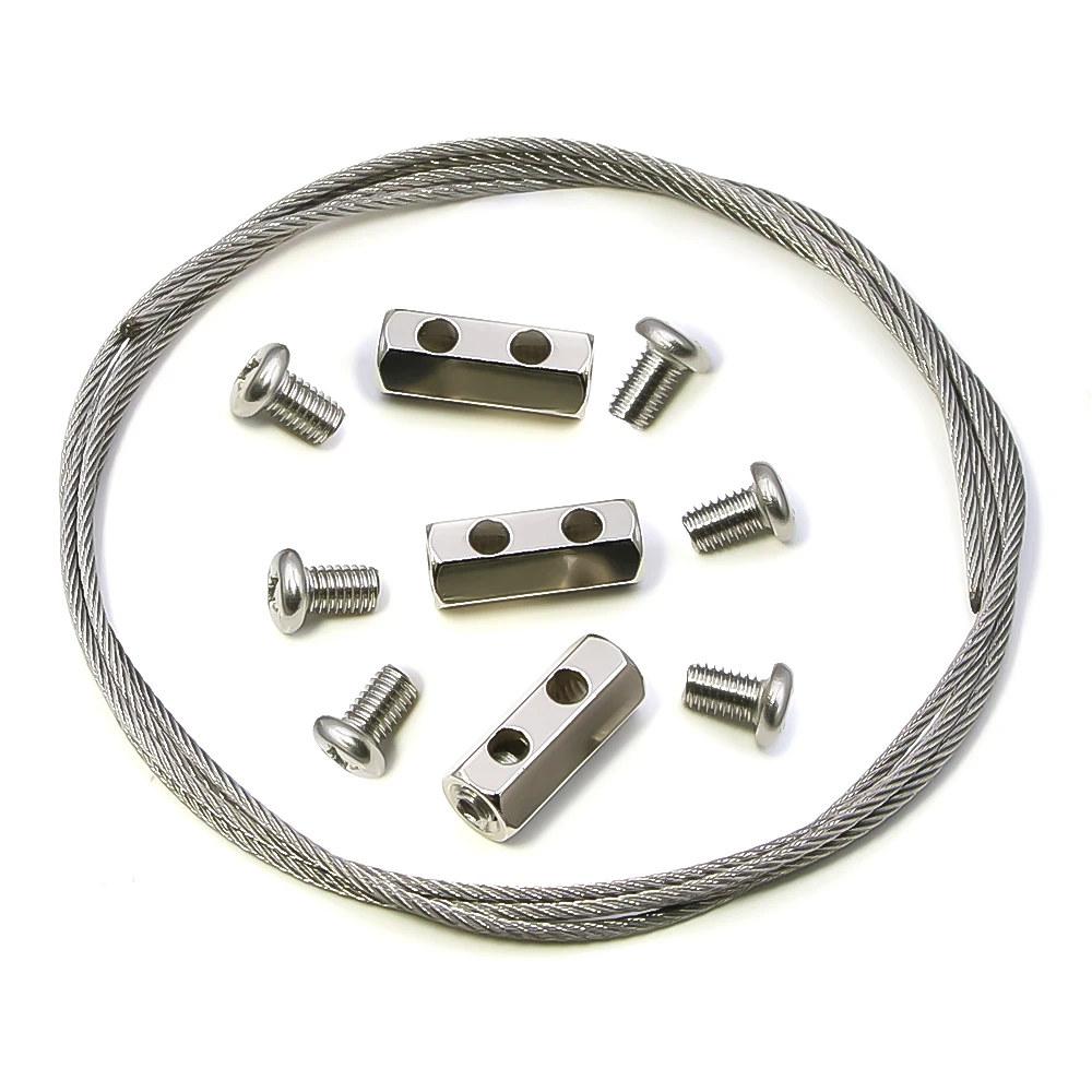 10PCS 4mm stainless steel wire rope clamp, adjustable metal fixture, suitable for fixing 4mm ropes and hanging pictures