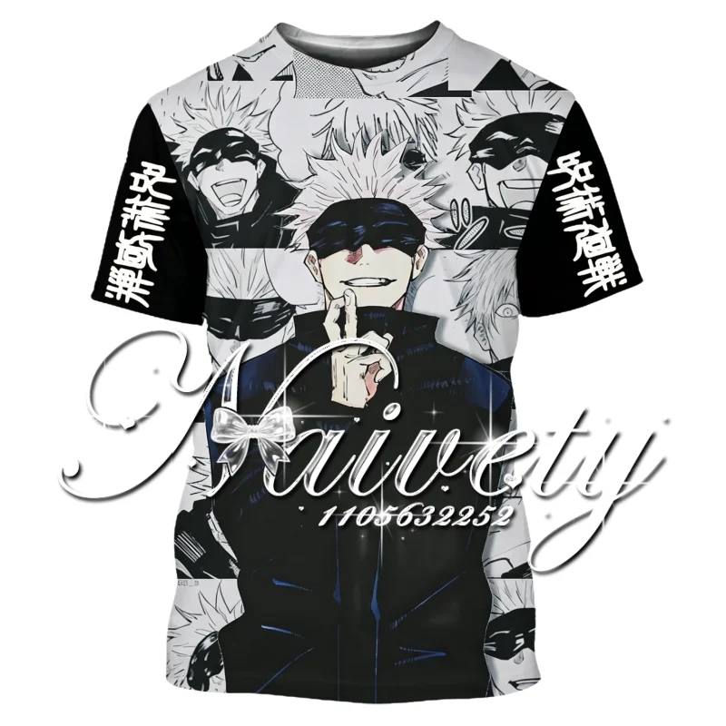 

Hot Summer Jujutsu Kaisen Satoru Gojo Black White Comic Collage 3D Print Jersey Men Women Outdoor Cool Manga Sport T-shirt