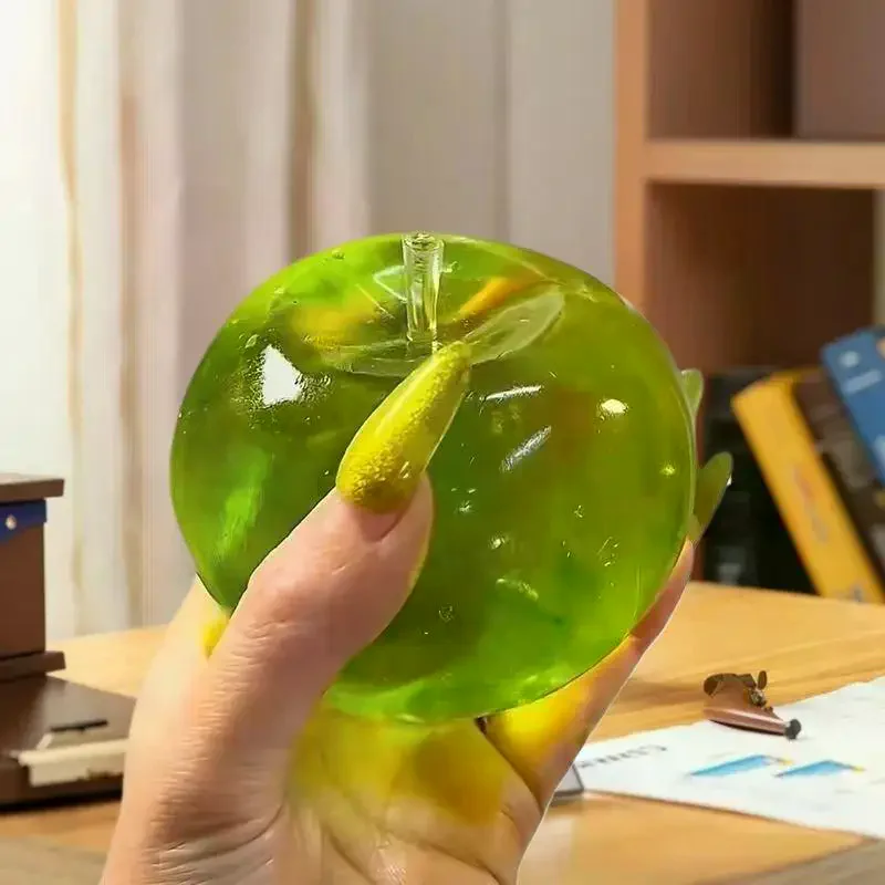 1 sztuka zabawka antystresowa do uwalniania emocji i wyładowywania złości, plastyczna zabawka do ściskania w kształcie zielonego jabłka, redukująca stres dla przyjaciół.
