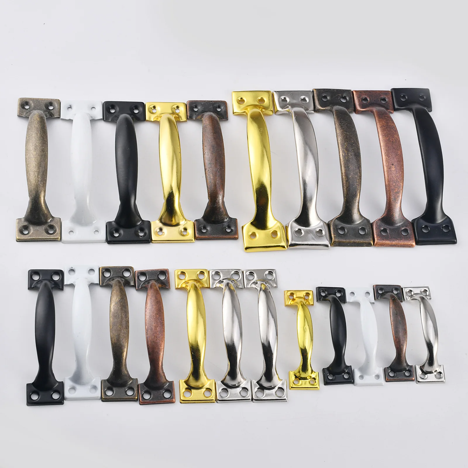 Jingmao Hardware 3 inch 4 5 6 antique bow type old-fashioned door spray paint wooden drawer handle