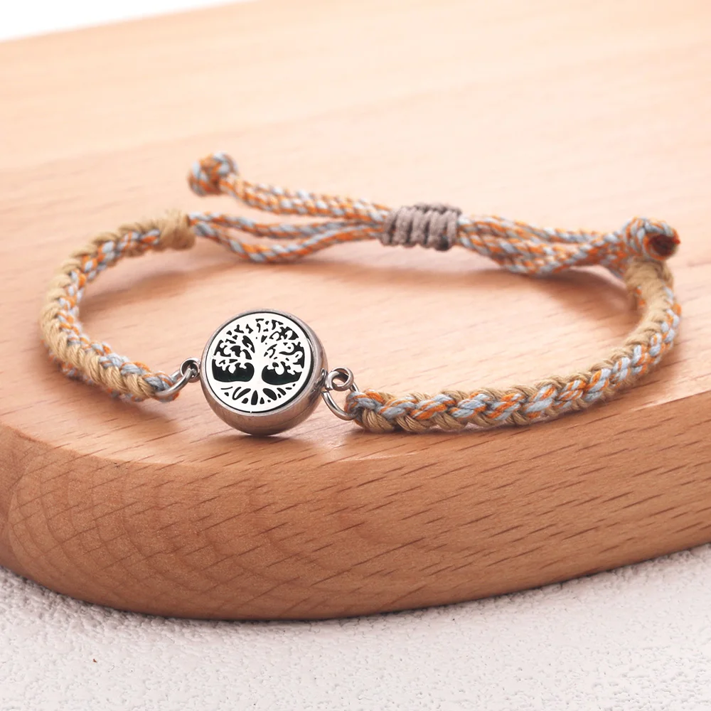 2025 New Braided Rope Stainless Steel Essential Oil Bracelet Aromatherapy Bracelet Adjustable Women's Gift