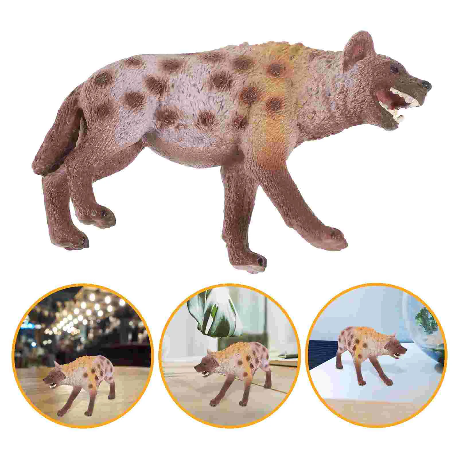 

Animal Simulation Hyena Model Child Small Round Plastic Toy Figure African Spotted