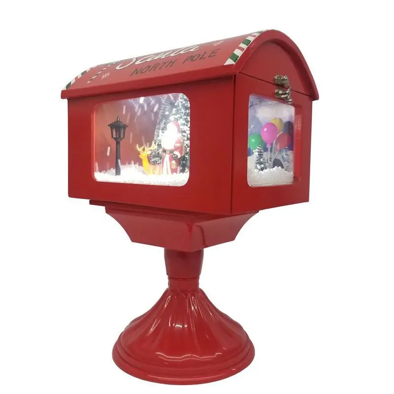 Christmas decorations, creative mini mailboxes, snow electric music lights, shopping malls, supermarkets, red set props