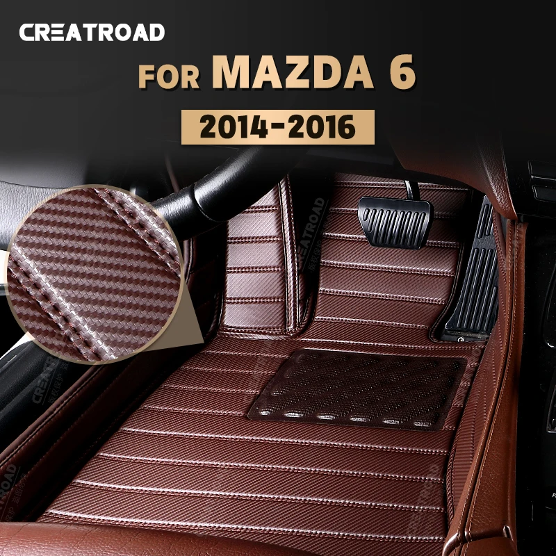 

Custom Carbon Fibre style Floor Mats For Mazda Atenza 2014 2015 2016 Foot Carpet Cover Automobile Interior Accessories