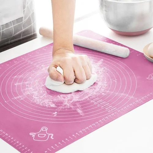 Ucuzal Big size 45 On X65 cm Silicone Dough Mat and Dough Spatula Set