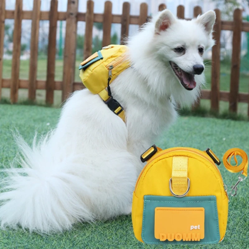Pet Bag Cartoon Dog Outdoor Waterproof Cat Backpack Traction Rope Bag
