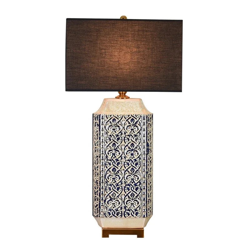 8M American CeramicTable Lamp Retro Creativity Living Room Bedroom Study Hotel Engineering Designer Desk Light