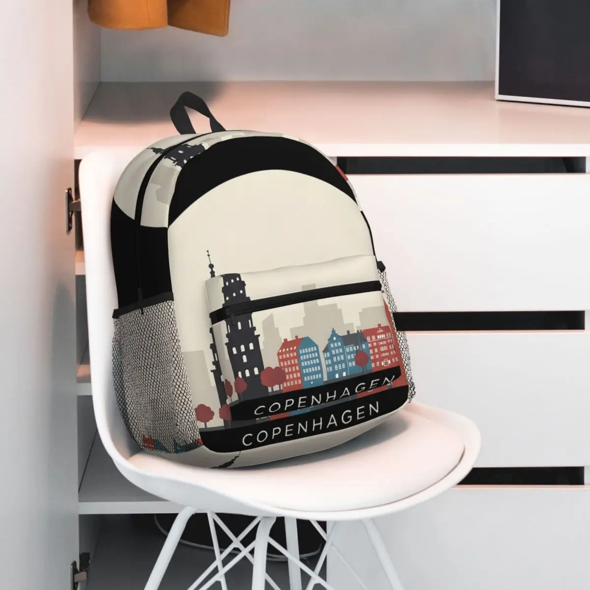 حقيبة ظهر كوبنهاغن للسفر أيقونة Daypack سعة كبيرة للأولاد والبنات حقيبة كتب مدرسية حقائب كتف للرجال والنساء #1