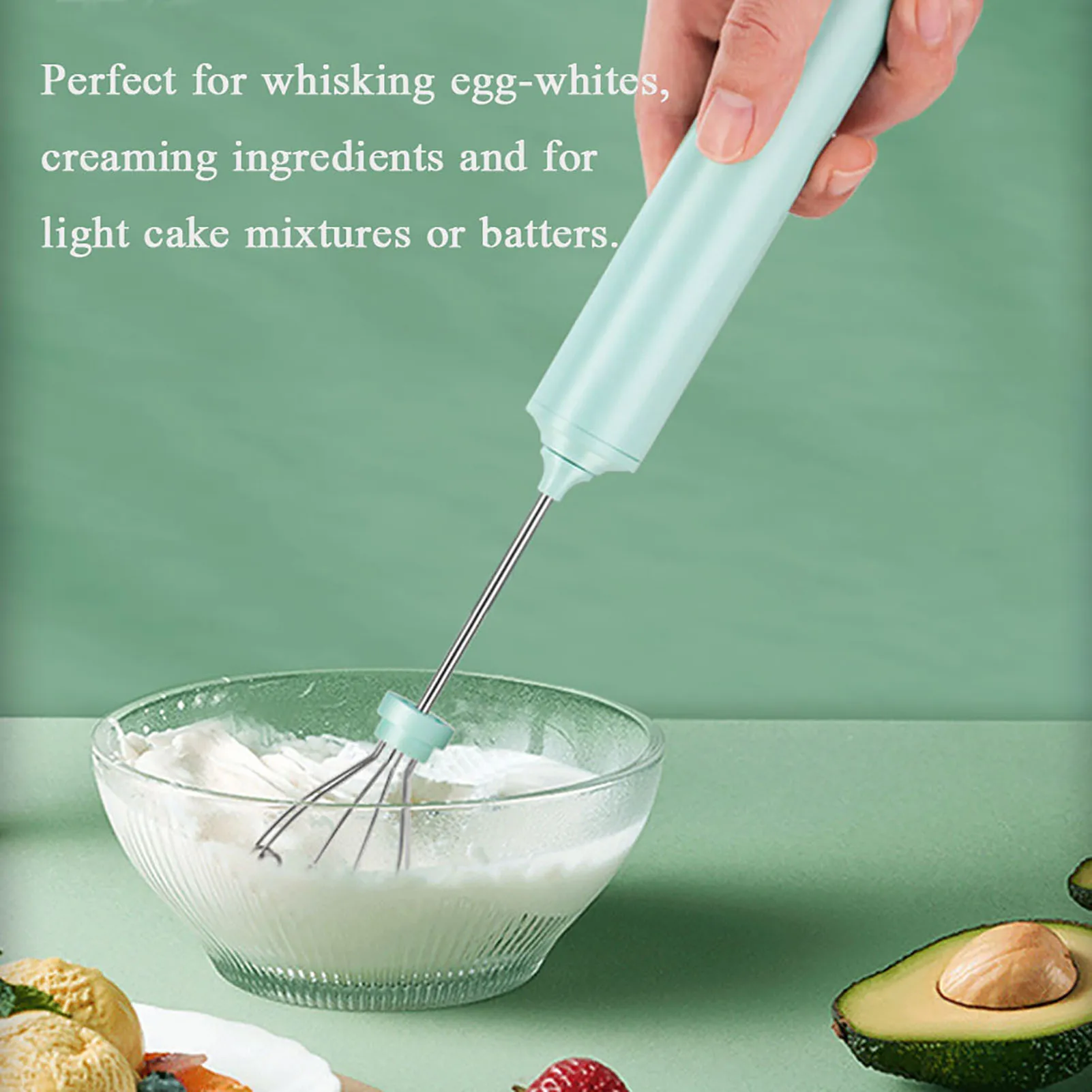 خلاط طعام كهربائي منزلي لاسلكي 4 سرعات قابل للتعديل أداة مزج يدوية لخافق البيض خلاط متعدد الوظائف