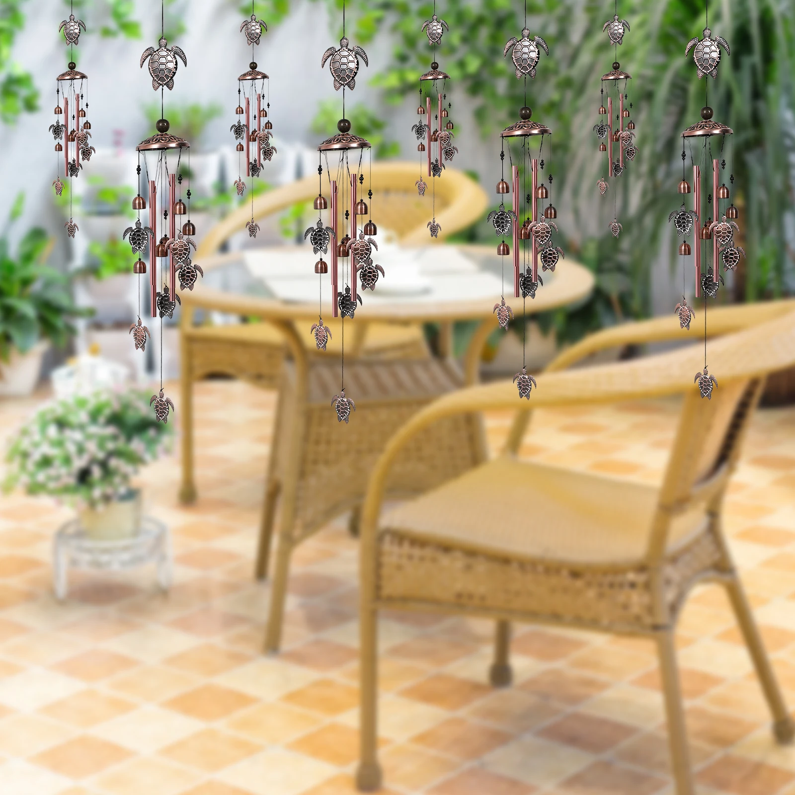 

Ocean Turtle Wind Chime Decoration Colorful Chimes for outside Aluminum Outdoors