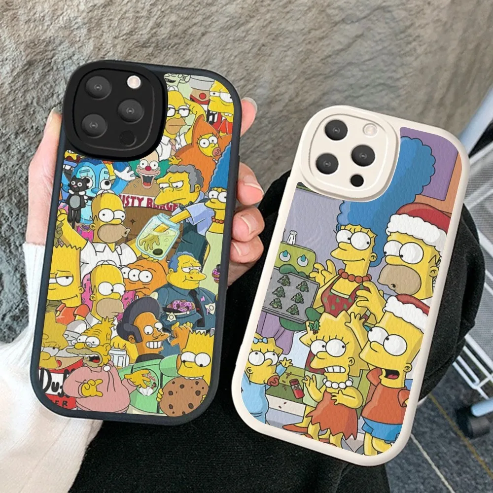 Funny H-Homer S-Simpson-Family Phone Case Hard Leather For iPhone 14 13 12 Mini 11 14 Pro Max Xs X Xr 7 8 Plus Fundas