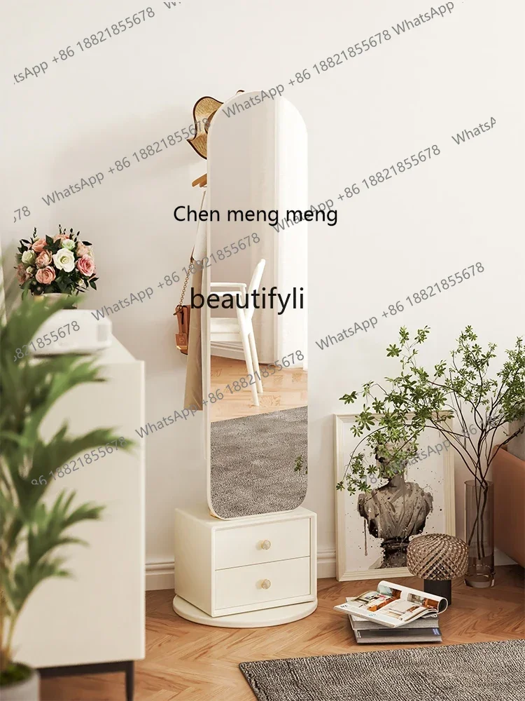 cn8350 LHY Dressing Mirror Clothes Rack Integrated Home Bedroom 360-Degree Rotating Fitting Full Body Floor Mirror