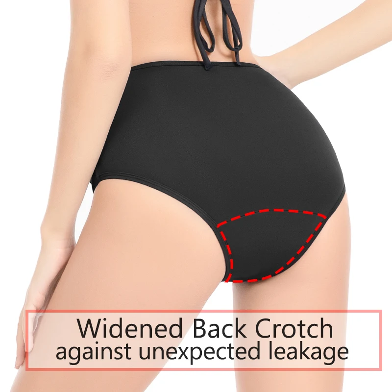 مايوه الحيض مانع للتسرب ، ملابس سباحة للدورة الشهرية من 4 طبقات ، لباس بيكيني ، ملابس بحر ماصة ، سراويل داخلية ذات تدفق كثيف ، مقاس كبير