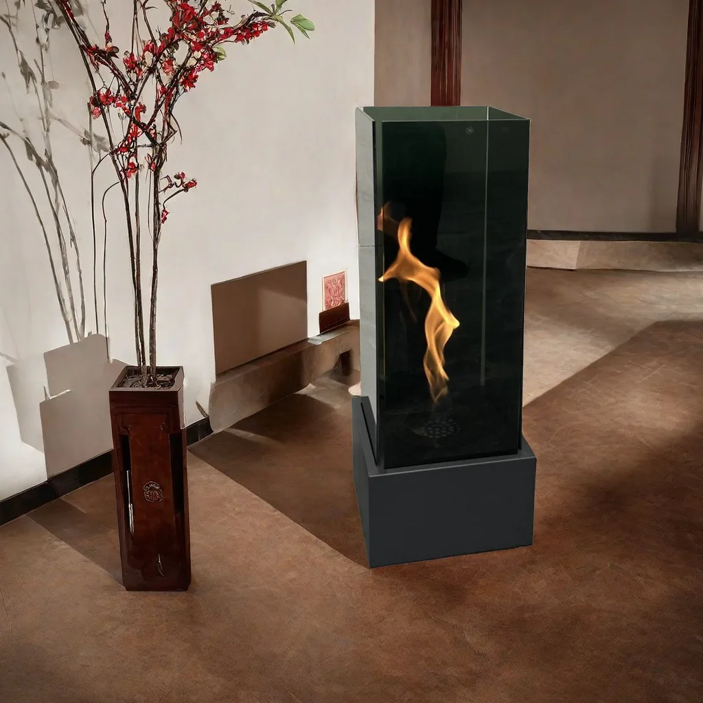 

Real Fire Alcohol Fireplace Indoor Heater European Independent Living Room Decorative Fireplace Cabinet Ambient Decorative Light
