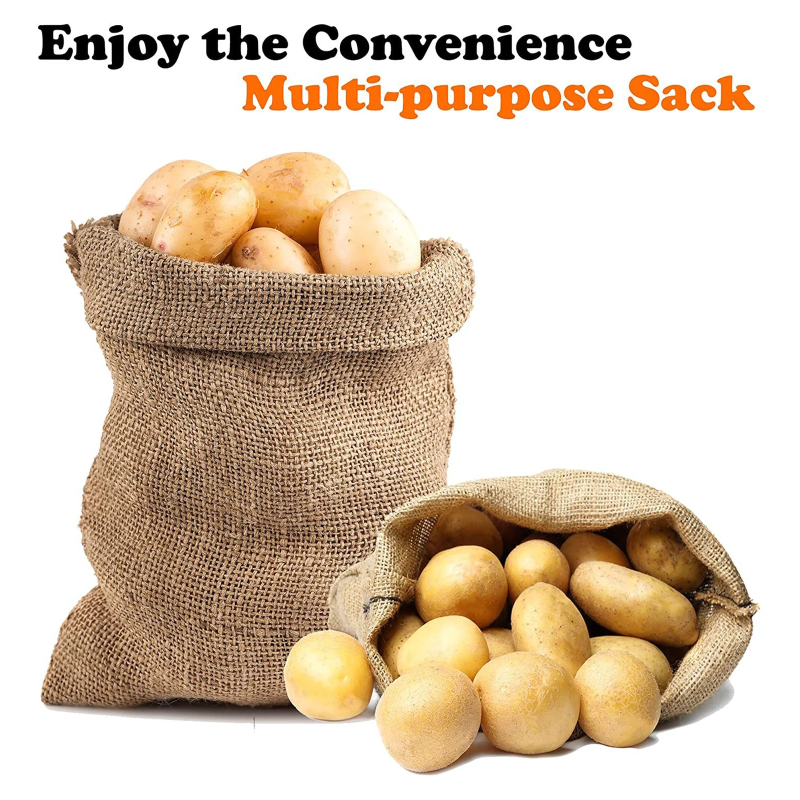 Large Capacity Sack Potato Organizer Storage Bag Burlap Potato Sack Race Bag Potato Growing Bag Party Field Game for Kids Adults