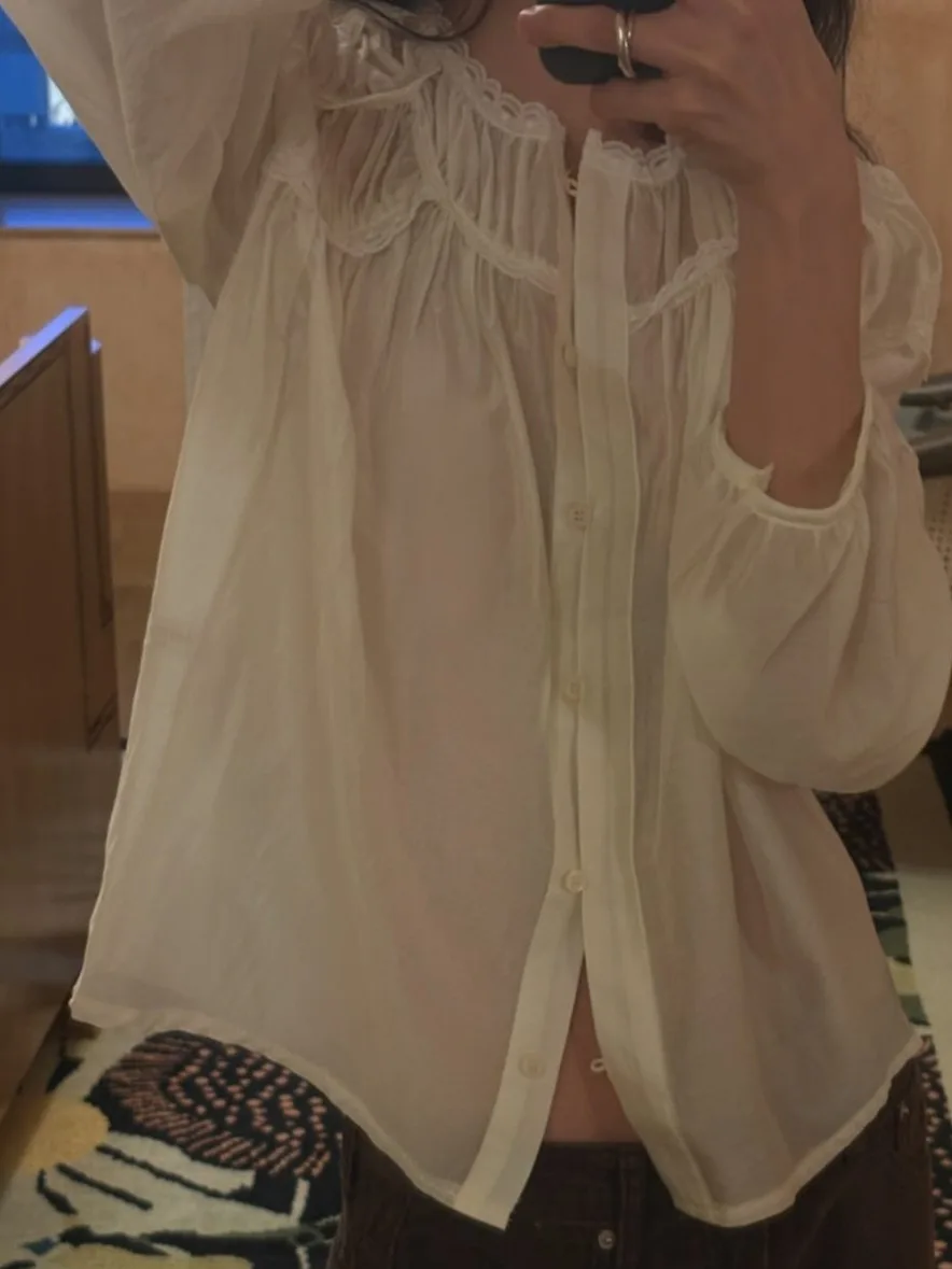 Ele Chic Długa bluzka damska na wiosnę 2026, uniwersalny fason, luźny krój, wysoka jakość, elegancka bluzka damska.