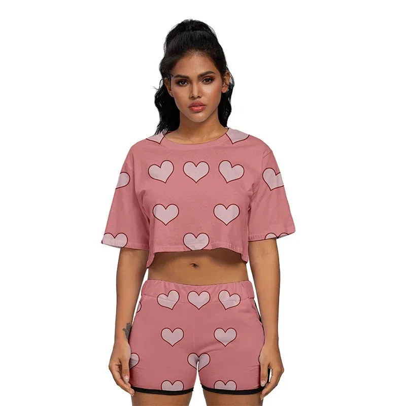 A Litter Of Bears Movie Suicide Cosplay Costumes Short Sleeve Sport Suit Girls Tees Shorts T Shirt Running Sets 2025 New