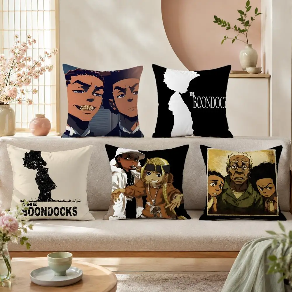 The Boondocks Pillow Case Premium Linen Cushion Cover Soft Textured for Sofa Couch Bed Chair Living Room Bedroom Home Decor