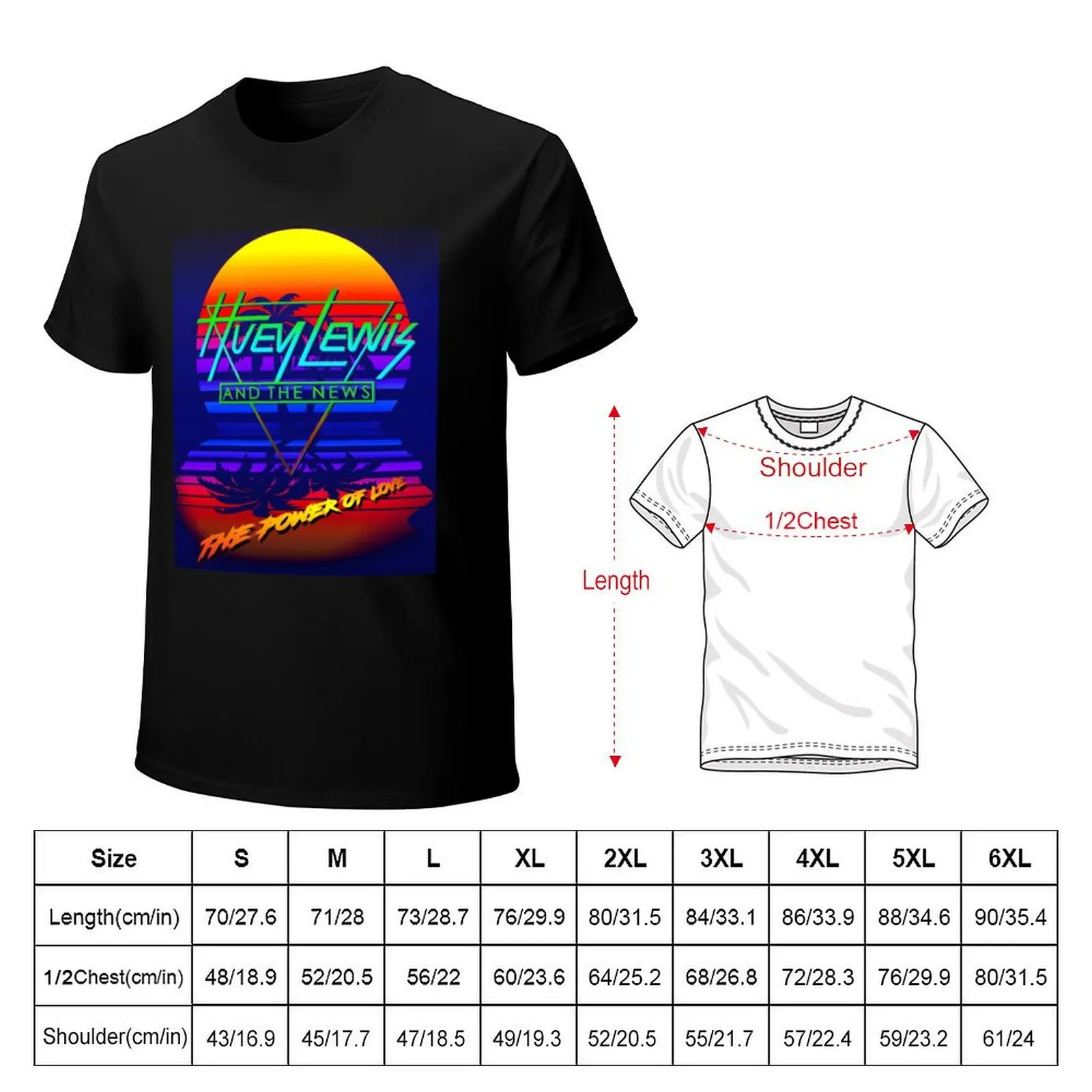 Huey Lewis The Power Of Love Retro 80s Synthwave Homage Classic T-Shirt t shirt men 100% cotton luxury brand T-Shirt