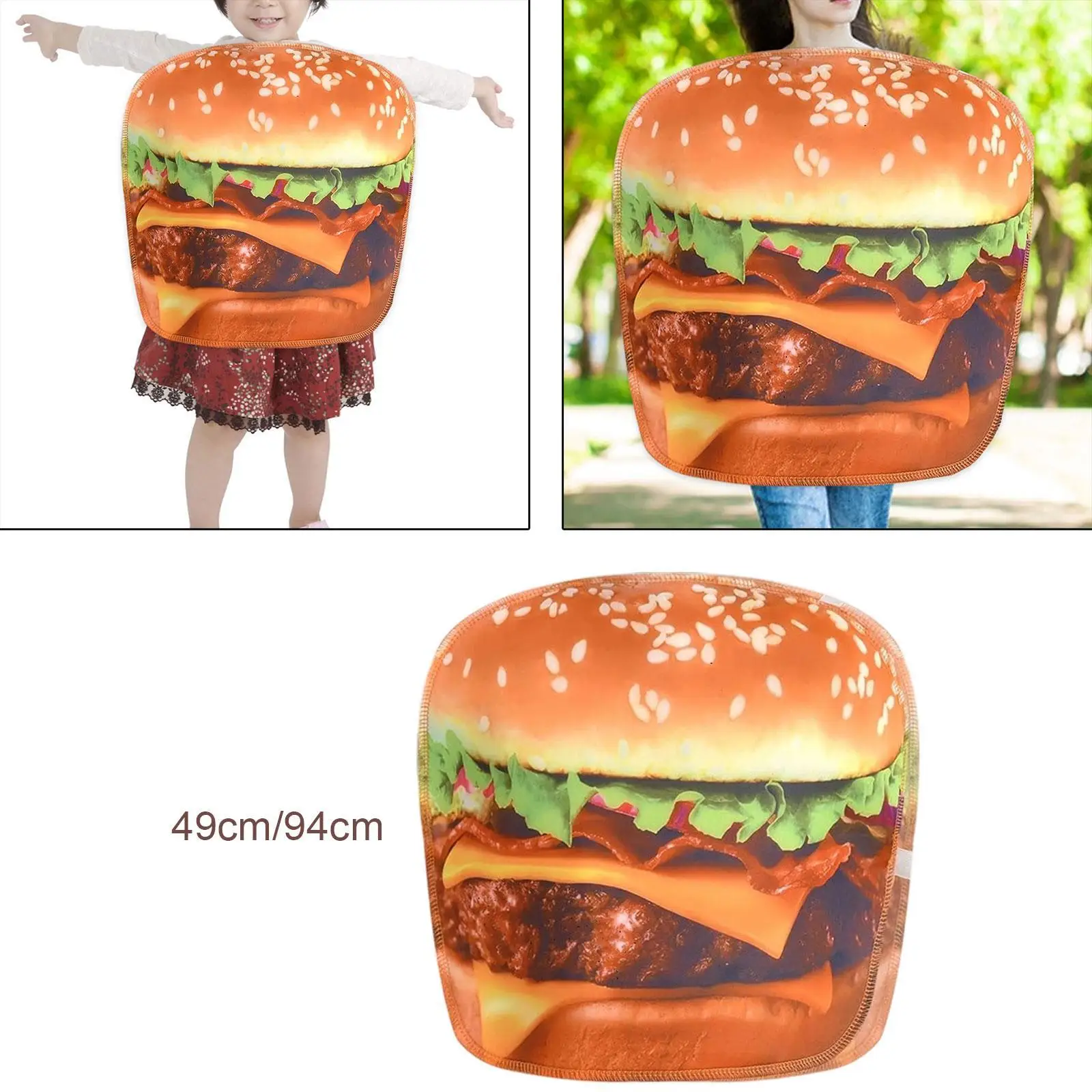 Costume de Hamburger décoratif Unique, Costume d'halloween amusant pour les fêtes à thème, spectacles sur scène, carnaval, Cosplay